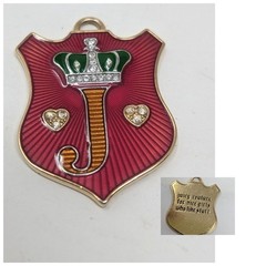 Vintage Juicy Couture Pendant Pink Crown J Initial Y2K
