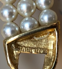 Vintage Napier Triple Strand Faux Pearl Necklace