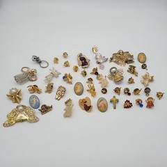 Religious Angels Cherubs Crosses Lot Vtg Lapel Pin Brooch Mix Fashion Jewelry
