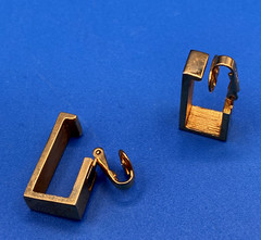 Avon EARRINGS clip-on goldtone Modernist 1977s 1980s classic rectangles