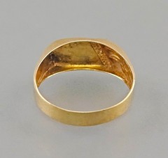 Vintage Siegel Ring 585 Yellow/White Gold Diamond Gr. 62 (19,7 mm Ø)
