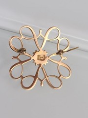 VTG AVON 10k Solid Yellow Gold Genuine Diamond & Onyx Pendant Pin Brooch 2.66gr