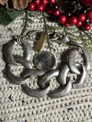 Vintage Perch Chunky Chain Bracelet 8 7/8 Inch