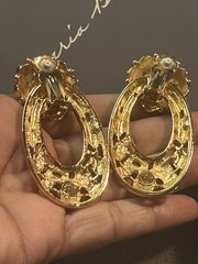 Vintage José Maria Barrera for Avon Convertible Floral Enamel Clip Earrings