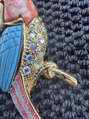 Vintage Hattie Carnegie Enamel & Rhinestone Bird/Toucan Brooch, Unsigned