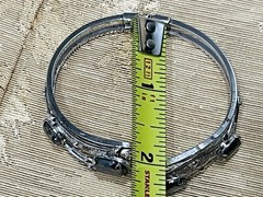 Sorrento Sterling Silver Hematite Filigree Hinged Bangle Bracelet VTG Fairy Core