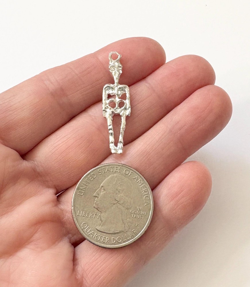 SET OF 17 PEWTER SKELETON SILVER PLATED CHARMS /BSO3