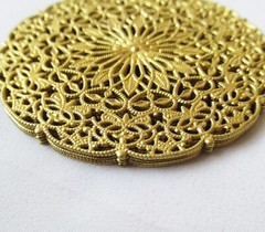 20pcs Round Brass Stamping 56.5mm Filigree Findings Wholesale Supplies