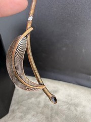 Vintage Copper Flower Brooch READ