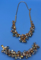 Vintage Juliana D&E Rhinestone Crystal Cha-Cha Necklace & Bracelet Set