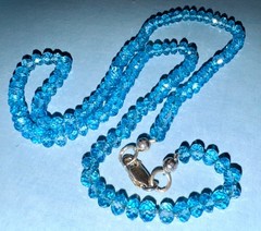 103 ct London Blue Topaz Faceted Gemstone Bead Sterling Silver Vintage Necklace