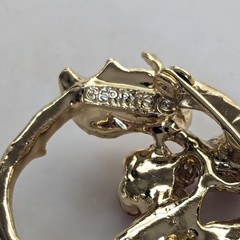 Vintage Signed Gerry’s Gold Tone Romantic Rose Cottagecore Wreath Brooch
