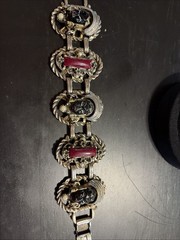 Vtg MCM Mid Century Modern SELRO SELINI Blackamoor Princess Face Bracelet 7”