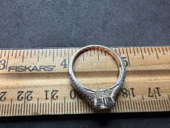 3.08g Vintage Sterling Silver 925 Ring Round Faceted Clear Solitaire Size 8.5 M