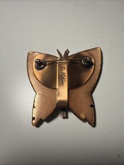 Vintage RARE Collectors 1950s-60s MATISSE Copper with Enamel Butterfly Brooch