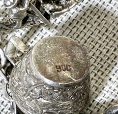 Vtg 800 Silver Charm Bracelet 900 Charms Travel Italy Europe Gondola Eiffel 50g