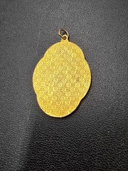 Vintage Cloisonné Enamel Asian Lady Pagoda Scenic Pendant Gold Tone Charm Estate