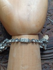 Vintage 1950s/1960s Double Strand Twined Art Deco-style Rhinestone Bracelet