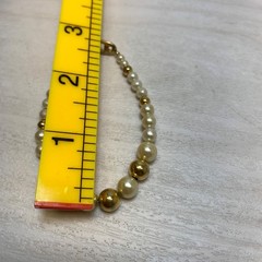 Vintage Napier Bracelet Pearl & Gold Tone Beads With Pat Pending Hallmark