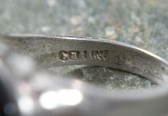 Vintage CELLINI Black Onyx Signet Ring Size 6 Sterling Silver Oval Cabochon