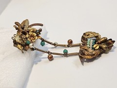 Vintage John Wind Maximal Art brooch Assemblage 1988 large dangle
