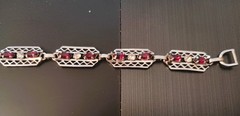 Van Dell sterling silver bracelet with stones ~ RARE