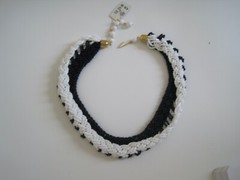 Black White Choker Seed Bead 1990s New