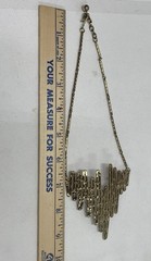 Vtg Celebrity N.Y. Gold Tone Necklace And Clip On Earrings Brutalist Style G C