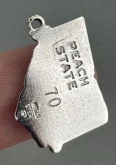 Vintage WELLS STERLING SILVER CHARM STATE MAP GEORGIA PEACH STATE