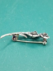 925 TEKA Theodore Klotz Double Rose Brooch Pin.