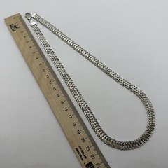 Vintage Sterling Silver 925 Men’s Jewelry Wheat Chain Necklace Foxtail 50cm