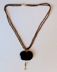 Antique Buffalo Horn Elizabethan Collared Lady & Tiger’s Eye Choker/Necklace