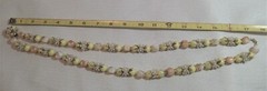 Vintage Beaded Yellow, Peach & Creme Double Strand Floral Lucite Necklace 17in