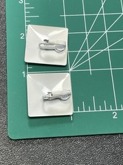 Vintage 1.1” White Enameled Metal Square Clip Earrings