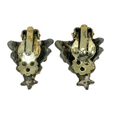 Vintage Rhinestone Gold Tone Christmas Tree Brooch with Matching Earrings