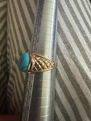 Vintage Men’s Turquoise Gold Tone Ring 9.75