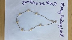 White Pearls Necklace Sterling Silver irregular shape vintage READ DESCRIPTION