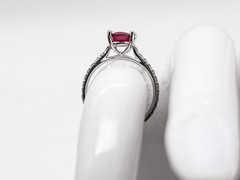 NEW Designer $7000 2.63ct CERTIFIED Natural RUBY VS Diamond 18k White Gold Ring