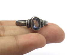 Man Made Blue Gemstone Sterling Silver Ring 3.030 Grams Ring Size 8 US