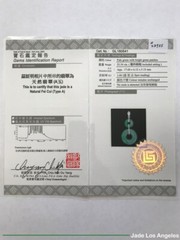 2 Donut Circle Apple Floral Green Jadeite Jade 18K White Gold Diamond Pendant