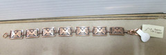 Vtg Solid Copper Thunderbird 7 Panel Link Bracelet 7.5″ Native American Style