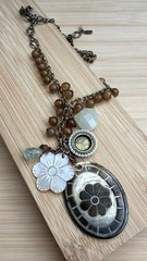 Vintage 00s Jill Schwartz Elements multi charm beaded chain necklace