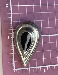 Vintage Taxco Mexico Sterling Silver Modernist Sculptural Teardrop Clip-On Earri