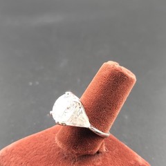 Vtg Sz 6.5 Ring Round w/ Triangles Cubic Zirconia 18KGE Fashion Jewelry STS#4