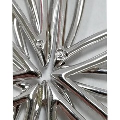Large Swarovski Amarante Flower Ribbon Style Pendant Crystals Pave Collection