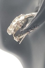 Lisner Wavy Leaves Climber Clip On Earrings Textured Silver Tone Vintage
