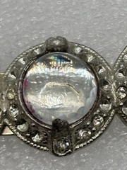 Vintage 1930s Art Deco Carl Art Dress Clip Pot Metal High Dome Unfoiled Cabochon