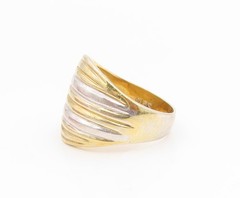 925 Sterling Silver Vintage Ring Gold Plated SETA Fluted Dome Sz 9.5 RG35171
