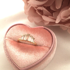 Vintage Jewellery Yellow Gold Ring White Sapphires Antique Deco Jewelry small