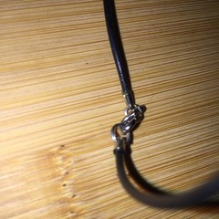 Vintage Green Stone Leaf Pendant Necklace Black Cord Gold Tone Silver Clasp Y2K